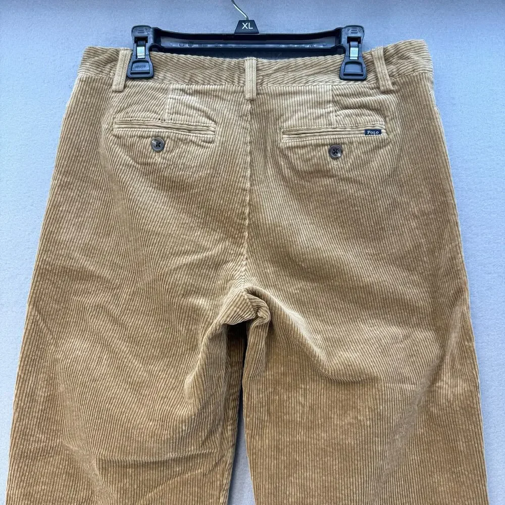 Polo Ralph Lauren Corduroy Pants Boys Y18 Tan Preppy Fall Winter EUC